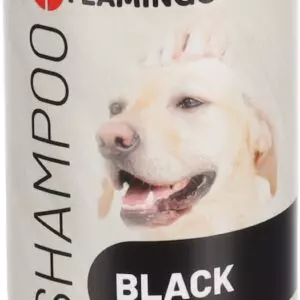 Flamingo    Shampoo ZWARTE VACHT SHAMPOO 300ML Deze hondenshampoo voor zwarte vacht zorgt ervoor dat de vacht van zwarte honden weer de natuurlijke glans en zwarte kleur terugkrijgt.