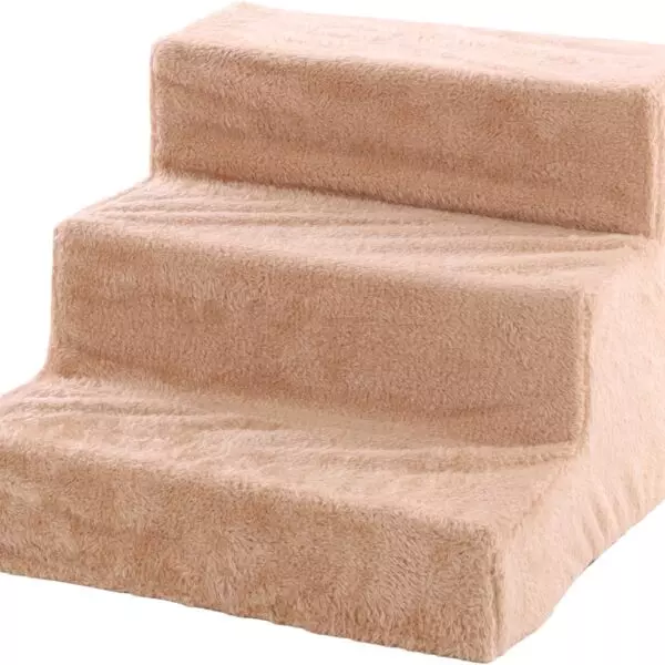 Flamingo Easy Step   Trap HONDENTRAP EASY STEP BEIGE 41x43x30CM Deze MDF trap met afneembare pluche hoes en antislipbodem heeft 3 treden en kan tot 65 kg dragen. Geschikt voor jongere en oudere honden die hulp nodig hebben bij het in- en uitstappen. De hoes is wasbaar op 30°C.