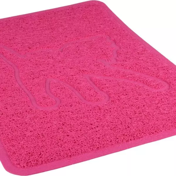 Flamingo Matti Rosie  Kattenbakmat KATTENBAKMAT ROSIE FUCHSIA 35x48CM Deze leuke roze kattenbakmat is perfect om de ruimte rondom jouw kattenbak schoon te houden. Wanneer de kat uit de kattenbak stapt en op de mat stapt